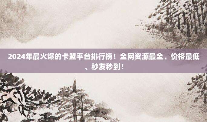 2024年最火爆的卡盟平台排行榜！全网资源最全、价格最低、秒发秒到！