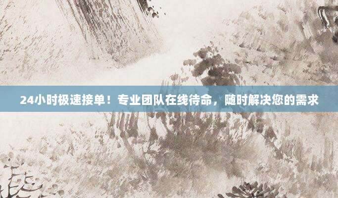 24小时极速接单!专业团队在线待命,随时解决您的需求