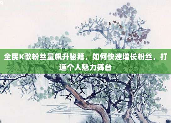 全民K歌粉丝量飙升秘籍,如何快速增长粉丝,打造个人魅力舞台