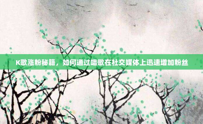 K歌涨粉秘籍,如何通过唱歌在社交媒体上迅速增加粉丝