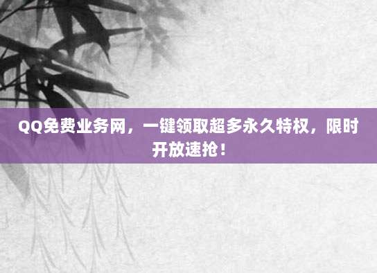QQ免费业务网,一键领取超多永久特权,限时开放速抢!