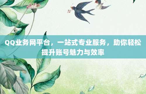 QQ业务网平台，一站式专业服务，助你轻松提升账号魅力与效率