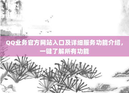 QQ业务官方网站入口及详细服务功能介绍,一键了解所有功能