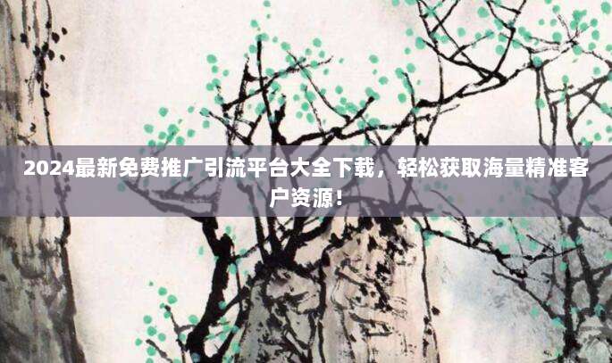 2024最新免费推广引流平台大全下载,轻松获取海量精准客户资源!