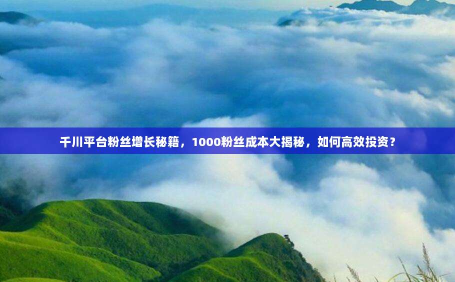 千川平台粉丝增长秘籍,1000粉丝成本大揭秘,如何高效投资?