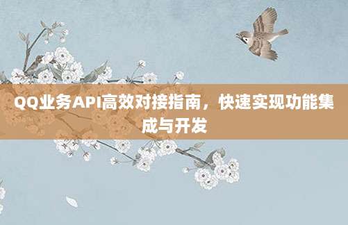 QQ业务API高效对接指南,快速实现功能集成与开发