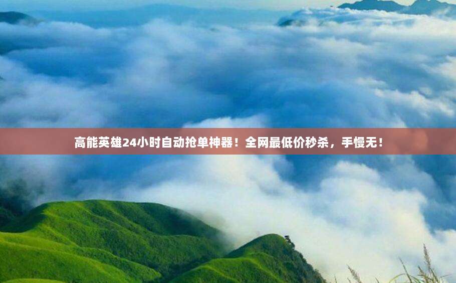 高能英雄24小时自动抢单神器!全网最低价秒杀,手慢无!