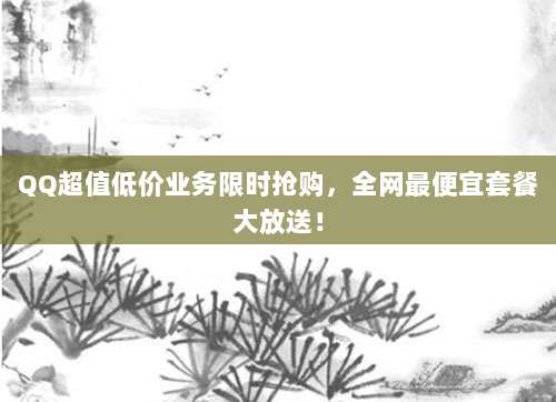 QQ超值低价业务限时抢购,全网最便宜套餐大放送!