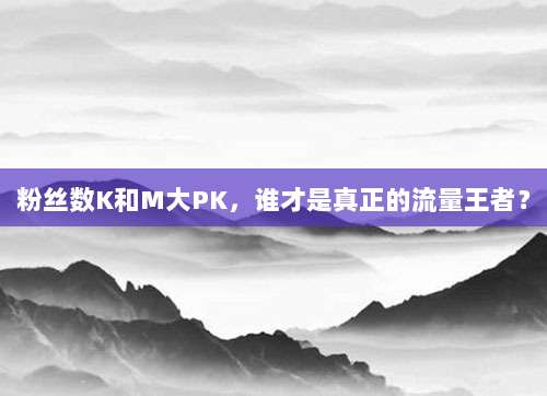 粉丝数K和M大PK,谁才是真正的流量王者?