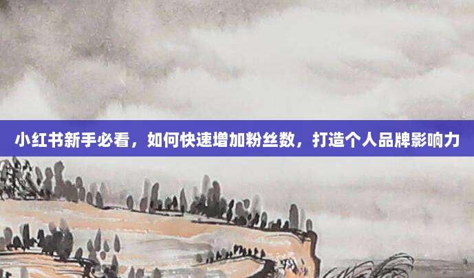 小红书新手必看,如何快速增加粉丝数,打造个人品牌影响力