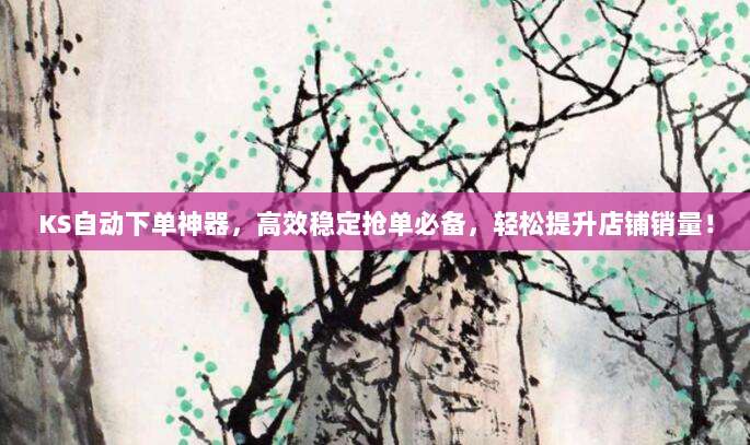 KS自动下单神器,高效稳定抢单必备,轻松提升店铺销量!