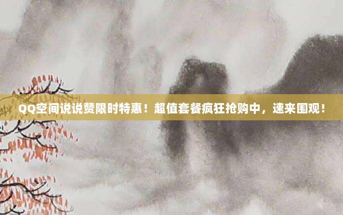 QQ空间说说赞限时特惠!超值套餐疯狂抢购中,速来围观!