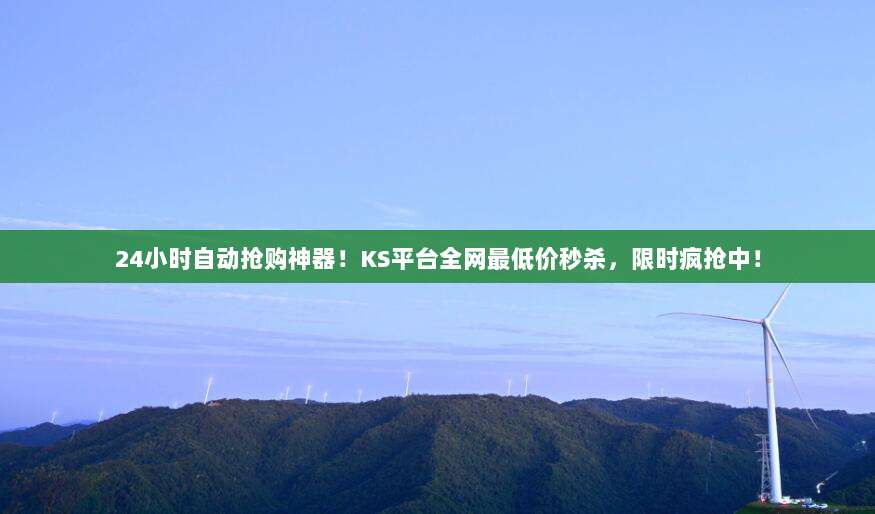 24小时自动抢购神器!KS平台全网最低价秒杀,限时疯抢中!